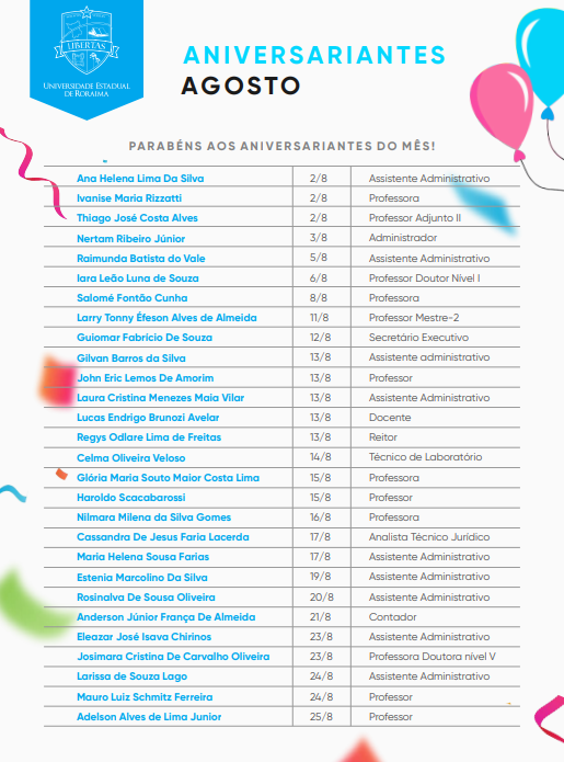 aniversariantes de agosto